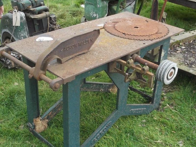 Saw bench with Lister twin cylinder diesel engine £480