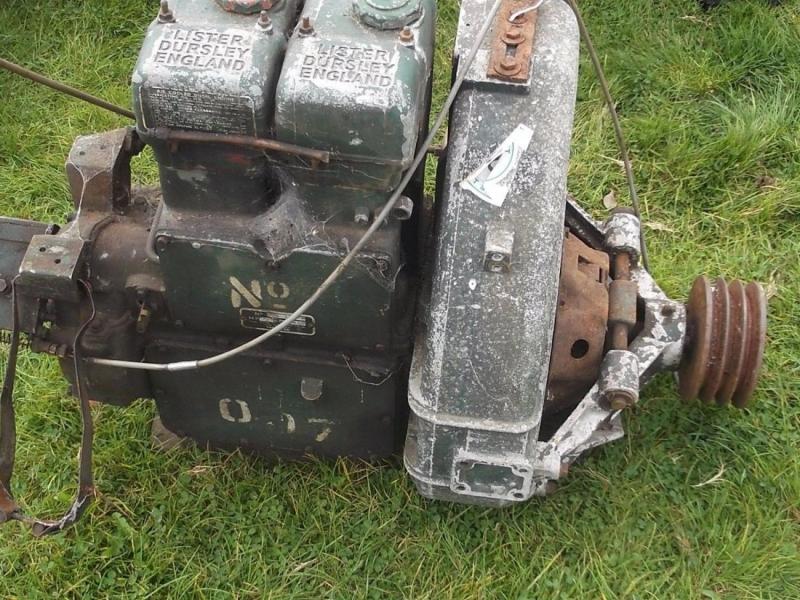 Saw bench with Lister twin cylinder diesel engine £480